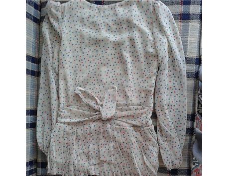 Kollari tül.pileli puantiyeli bluz sadece 1 kere giyildi cok şık.arka gorunum.#ikinciel #ucuz #yepisyeni #bluz #pileli