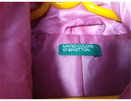 %100 ORİJİNAL BENETTON BEBEK PEMBESİ KEMERLİ CEKET YEPYENİ 50 TLYE SATIYORUM