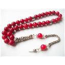 Gümüşlü Kırmızı Mercan Doğaltaş Tesbih 99,90 TL
