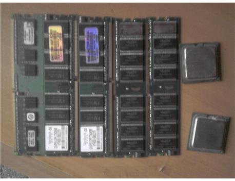 İntel p4 2,66 + celeron d 2,66 +512 mb ddr400X2 256mb ddr400x2 ramler ve 80GB WD SATA Harddisk