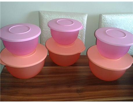 RENKLİ BİR TUPPERWARE SALATA TAKIMI 