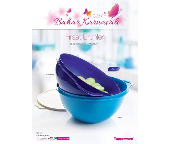 RENKLİ BİR TUPPERWARE SALATA TAKIMI 