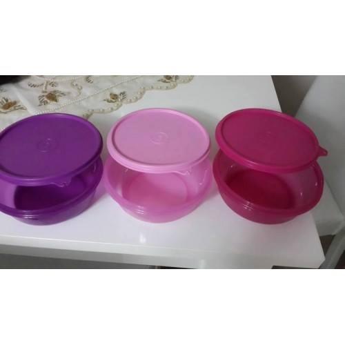 MOR VE PEMBE TUPPERWARE SAKLAMA KAPLARI 