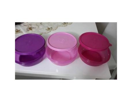 MOR VE PEMBE TUPPERWARE SAKLAMA KAPLARI 