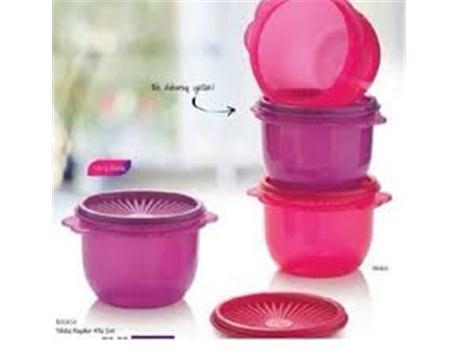 MOR VE PEMBE TUPPERWARE SAKLAMA KAPLARI 