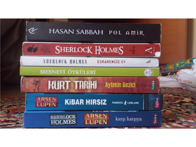 Takas kitaplar: Sherlock Holmes, Arseb Lupen, Hasan Sabbah, Mesnevi Oykuler, Kurt Tarihi, 