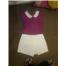 beyaz sort etek coton bebe yaka  pembe dantelli bluz  