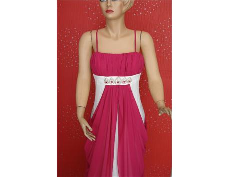 Pembe Beyaz Askılı Abiye