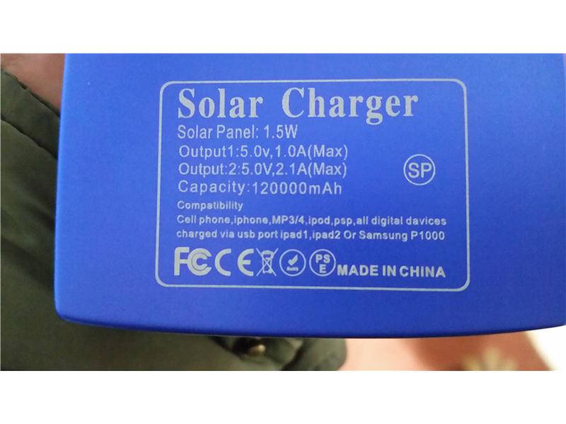 Sıfır güneş enerjili 120.000 Mah gücünde powerbank 