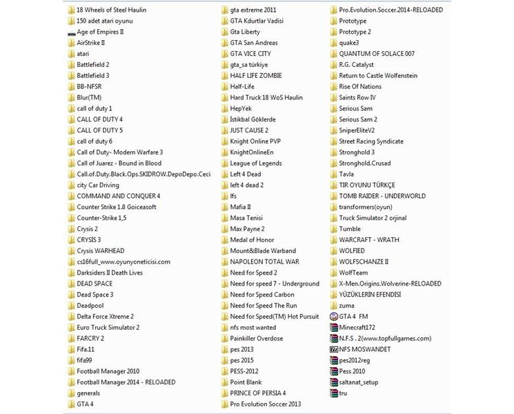 500 GB OYUN ARŞİVİ 110 ADET FİYAT 50 TL