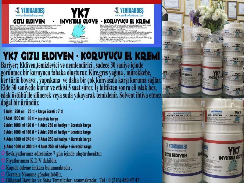 YK7 GİZLİ ELDİVEN-KORUYUCU EL TEMİZLEME KREMİ