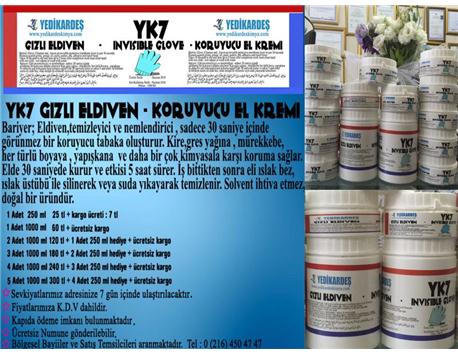 YK7 GİZLİ ELDİVEN-KORUYUCU EL TEMİZLEME KREMİ