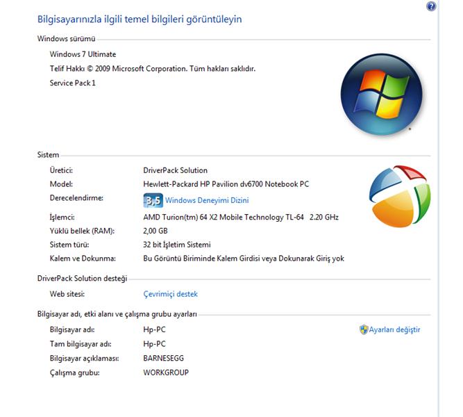 HP Pavilion MEDİA PLAYER KUMANDALI + SIFIR AYARINDADIR