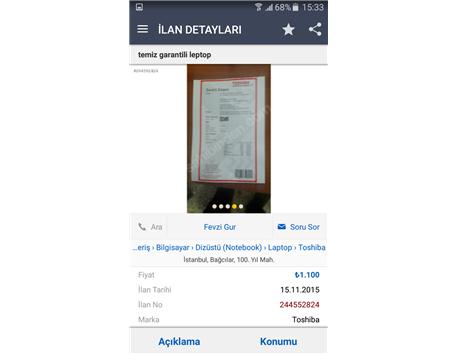 Temiz 5 aylık leptop