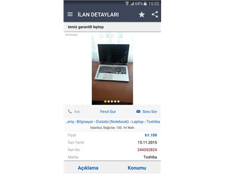 Temiz 5 aylık leptop