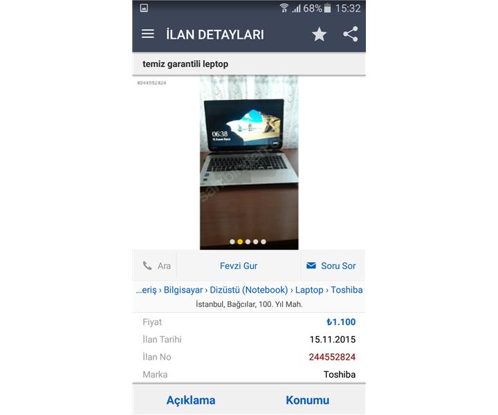 Temiz 5 aylık leptop