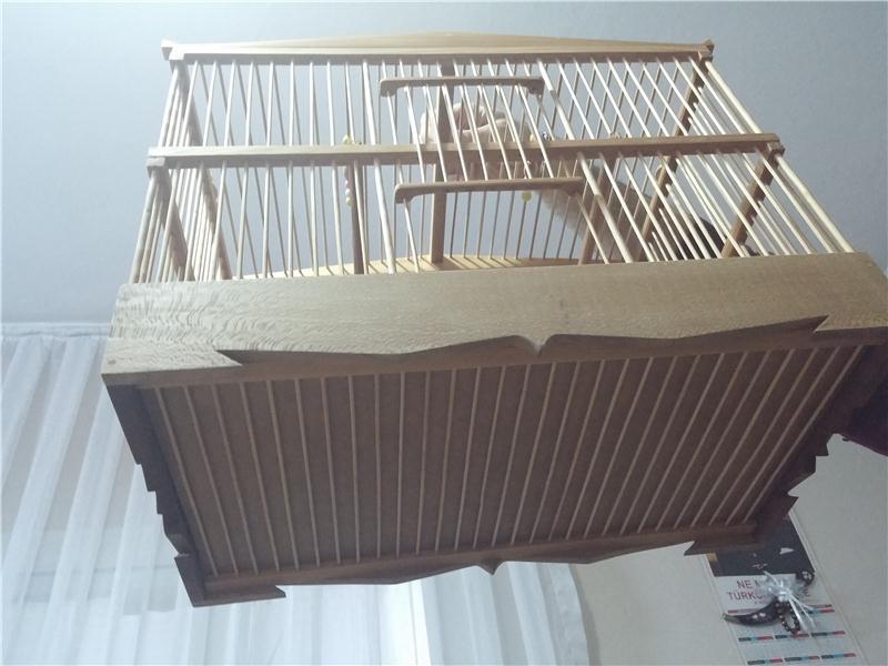 MUNTAZAM İŞÇİLİK EL EMEĞİ AHŞAP BAMBU KUŞ KAFESİ