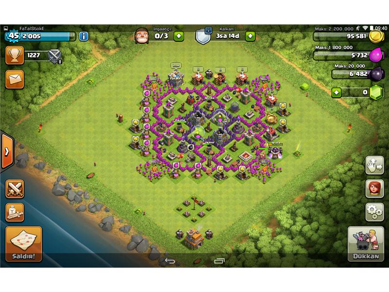 Clash of clans cari takas vardır th 8 ile (th7)