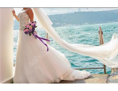 Pronovias 2015 Bolero Modeli + Duvak + Taç | 36-38 Beden |