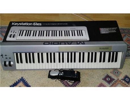 M Audio Keystation 61ES+Sustain Pedal(pedal hediye)