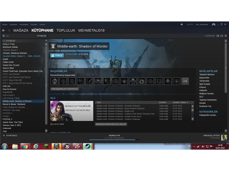 500 TL´LİK STEAM HESABI 1 GTA 5 SCİAL CLUB VE 1 DAYZ TAKASLANIR