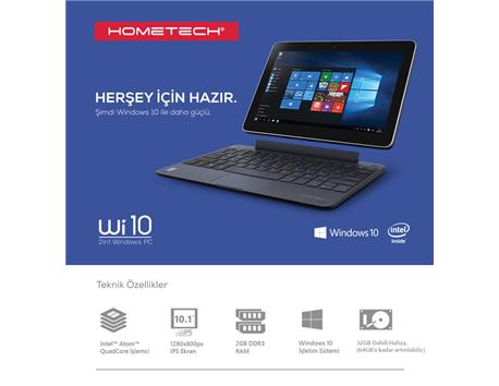 HOMETECH Wİ10 2Sİ 1 ARADA  TABLET PC