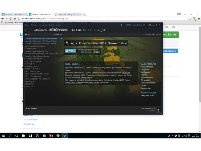 steam hesabı ekran kartı takaslı