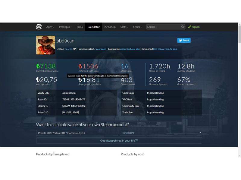 392 OYUNLU 6 YILLIK STEAM HESABI 