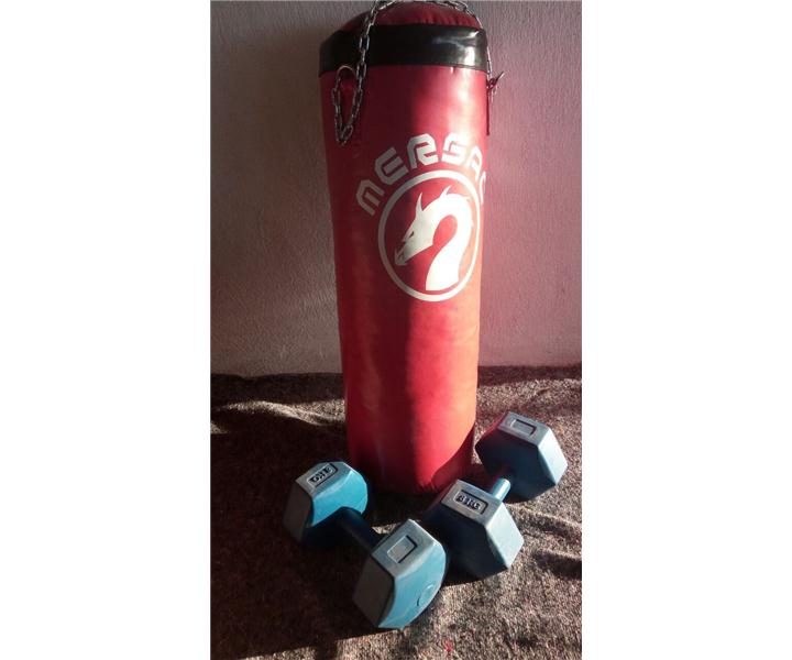 SAPASAĞLAM BOKS TORBASI VE 8 KG ÇİFT DAMBIL