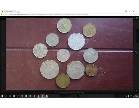 11- ADET ADET VE 11- ÜLKENİN ESKİ MADENİ PARALARI.   KARGO ALICIYA AİTTİR.