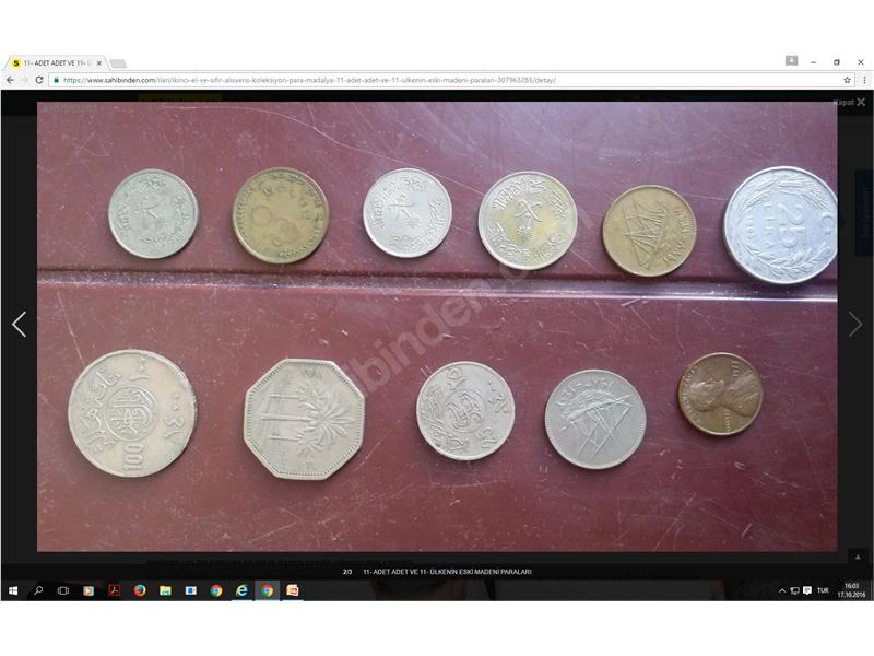 11- ADET ADET VE 11- ÜLKENİN ESKİ MADENİ PARALARI.   KARGO ALICIYA AİTTİR.