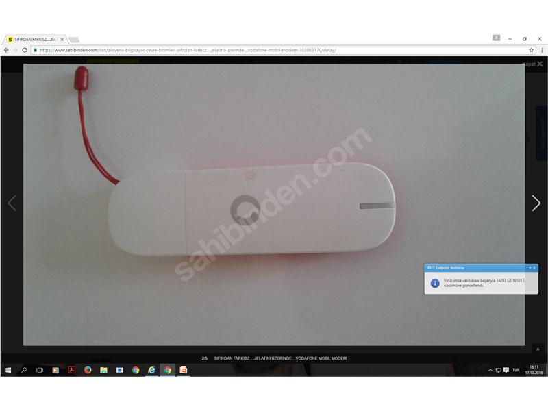 SADECE  1 KEZ KULLANILMIŞ SIFIR AYARINDA.SAĞLAM VE SORUNSUZ VODAFONE VODEM HSPA USB STICK MODEL:K3770 3G MOBİL MODEM USB ADAPTÖRÜ 3G/EDGE/GP