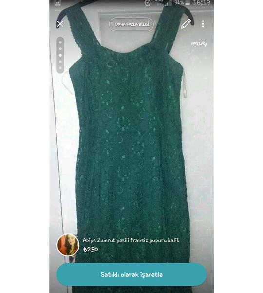 Zumrut yesili balik abiye