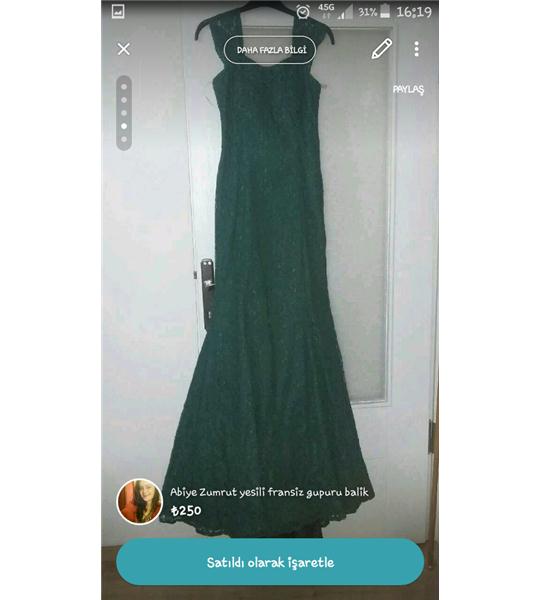 Zumrut yesili balik abiye