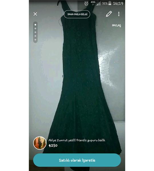 Zumrut yesili balik abiye