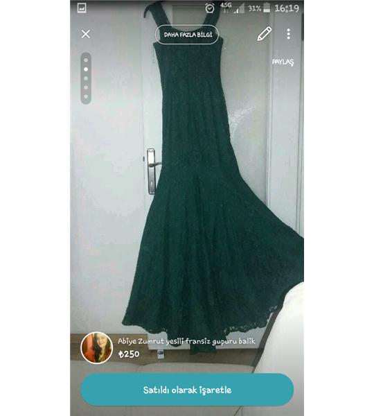 Zumrut yesili balik abiye