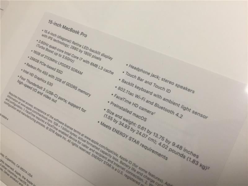 Yeni 2016 15 "Apple MacBook Pro Retina i7 2.6GHz 1TB SSD 16GB Dokunmatik Çubuk Alanı Gri