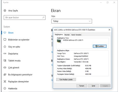 [SATILDI] İ7 960M İŞLEMCİ / 8 GB RAM (4+4) / NVİDİA GTX 1050 Tİ 4 GB OC EKRAN KARTI TOPLAMA PC