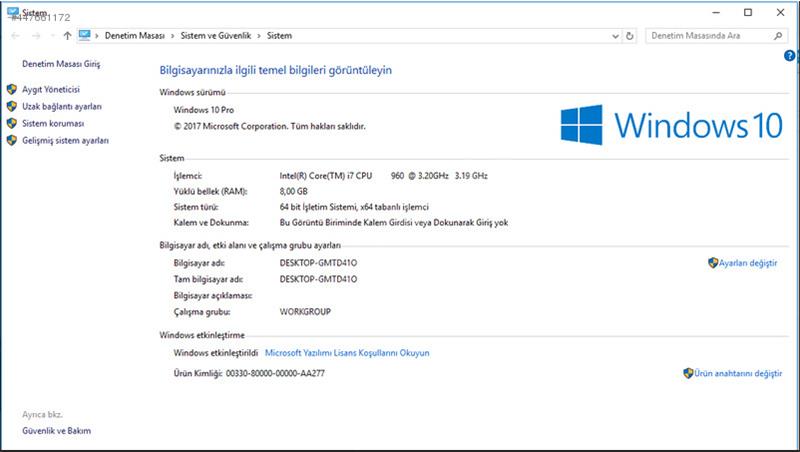 [SATILDI] İ7 960M İŞLEMCİ / 8 GB RAM (4+4) / NVİDİA GTX 1050 Tİ 4 GB OC EKRAN KARTI TOPLAMA PC