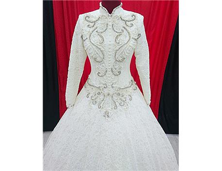 MAĞAZADAN ZARARINA SATILIK FULL DANTEL TESETTÜR GELİNLİK 