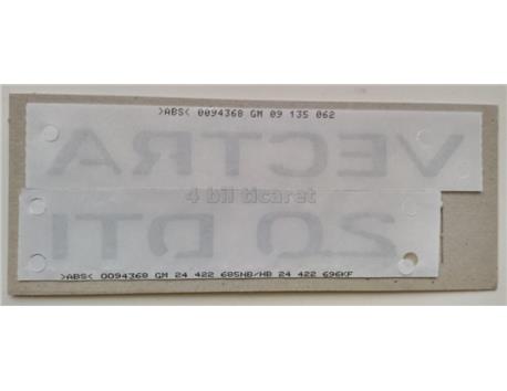 VECTRA 2.0 DTI yazısı Opel 177224 9196544 24422696
