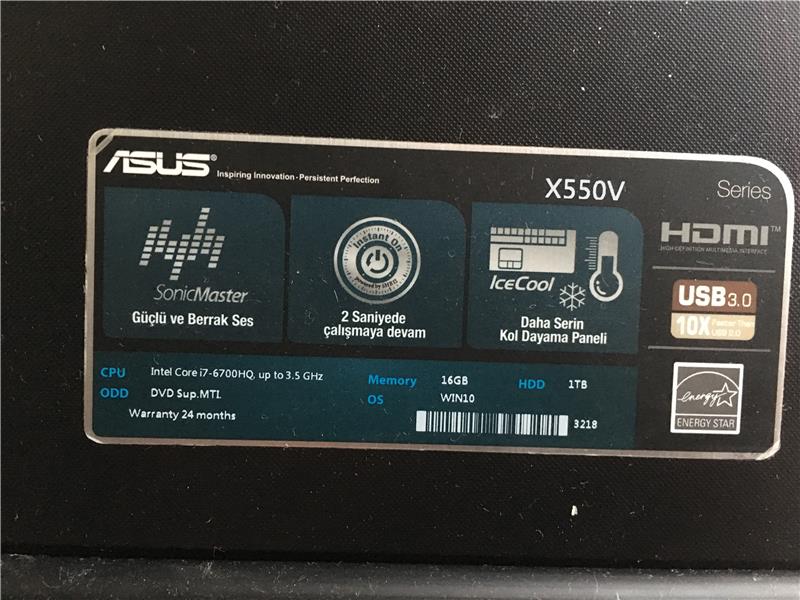 Merhaba biraz çiziği olan asus 16gb ram-950mxli i7li asus x550vx
