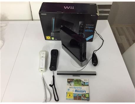 NINTENDO Wii SİYAH Oyun Konsolu + Sports Resort + Motion Plus