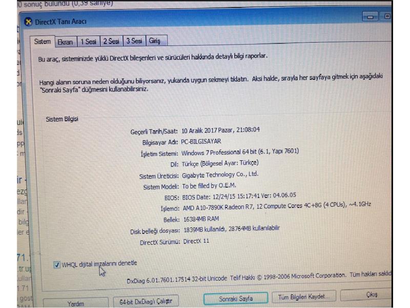 10 aylık toplama pc