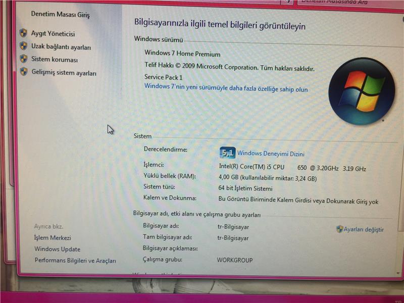 İ5 işlemcili takım pc 