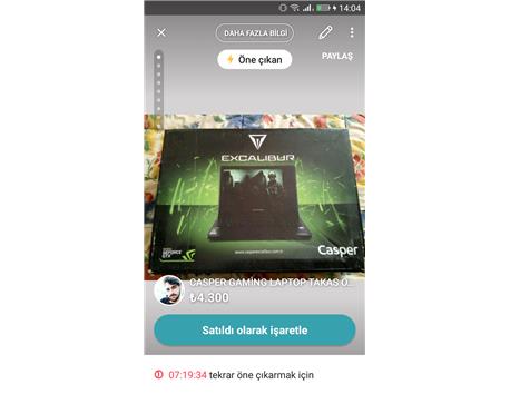 CASPER GAMİNG LAPTOP MASAÜSTÜ TAKASLI