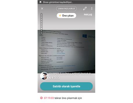 CASPER GAMİNG LAPTOP MASAÜSTÜ TAKASLI