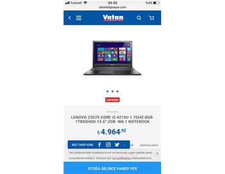 Lenovo z5070 masüstü pc takaslı pc