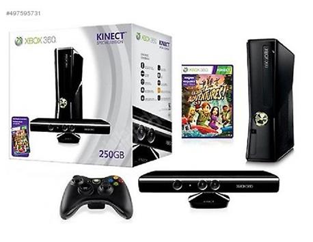 Xbox 360 Slim 250GB Kinect + Speed Wheel + 12 Oyun