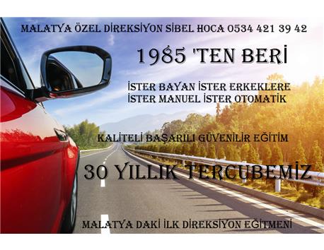 Malatya Özel Direksiyon Dersi Bayan 05344213942